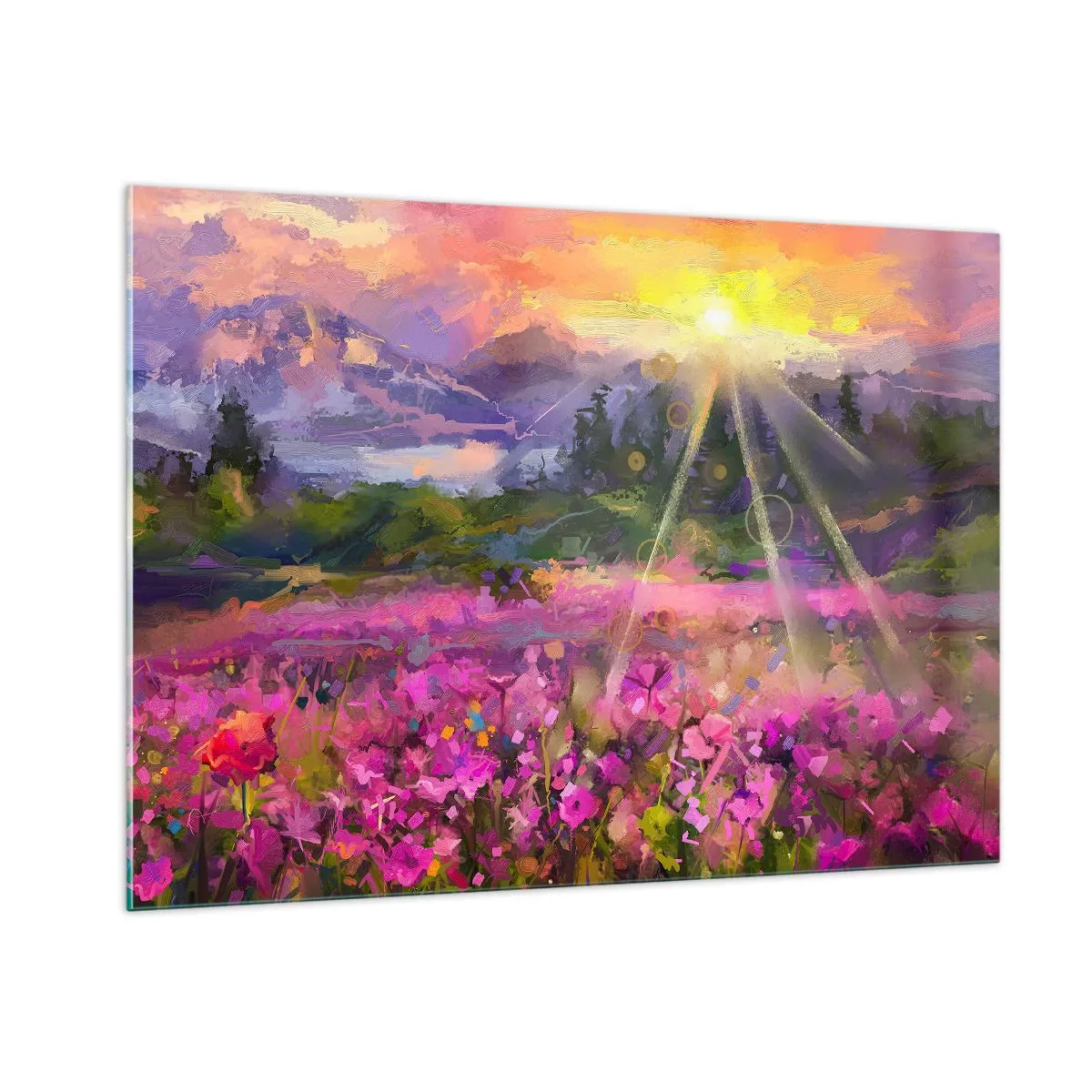 Billede på glas - I en dal under solens beskyttelse - 100x70 cm