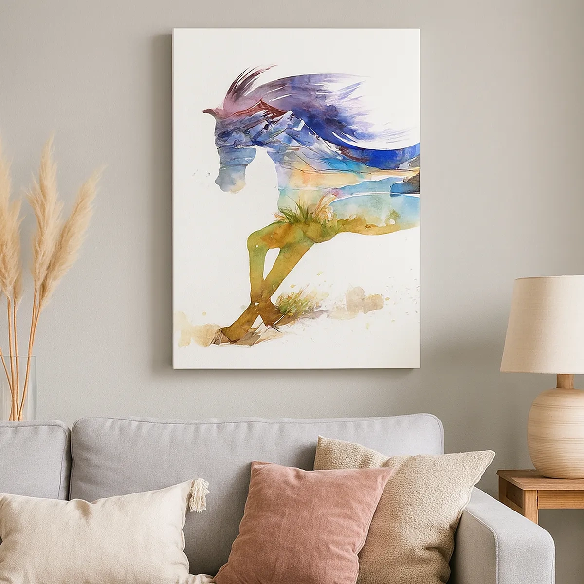 Lærredstryk - Billede på lærred - Fra engen lige op til himlen - 50x70 cm