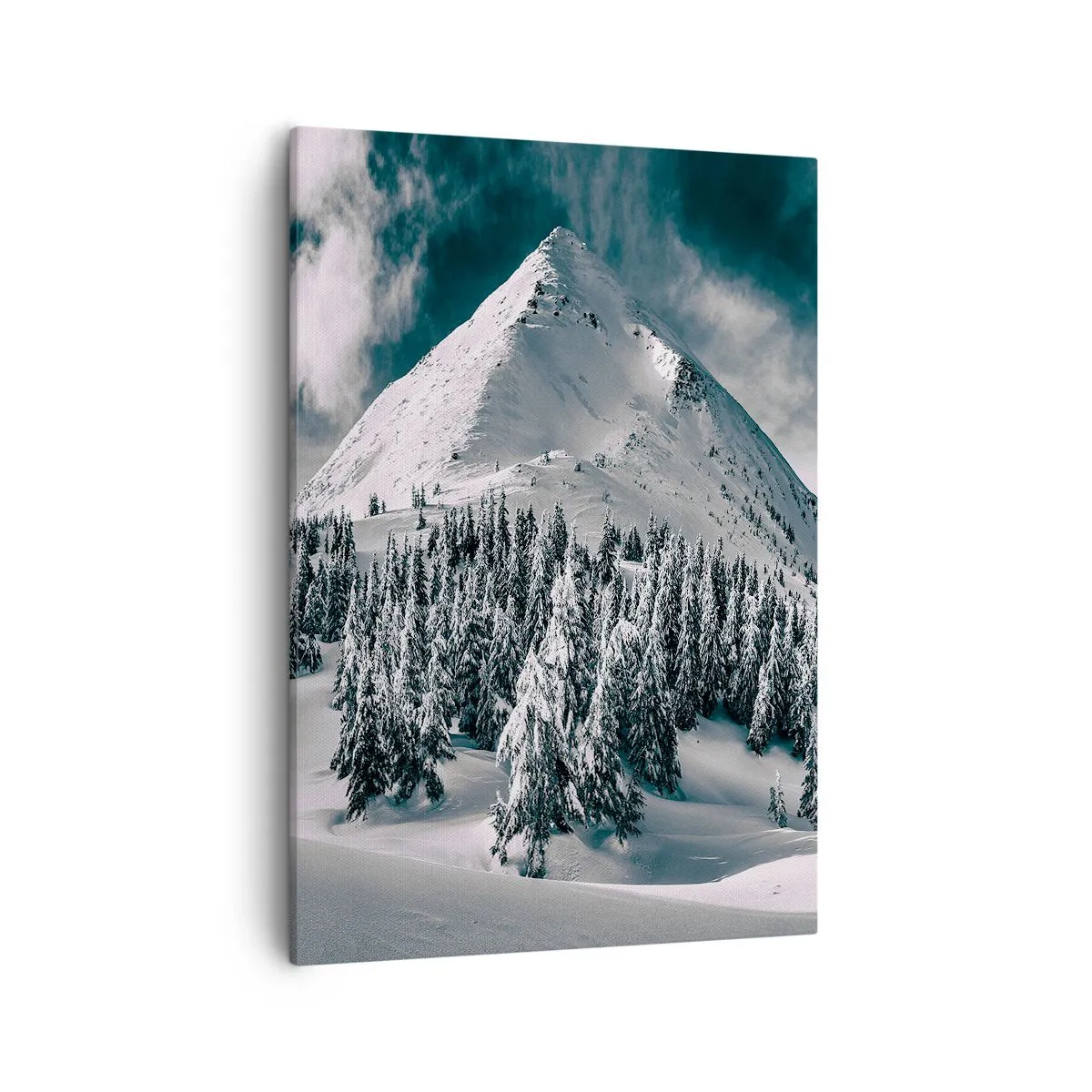 Lærredstryk - Billede på lærred - Land med sne og is - 50x70 cm