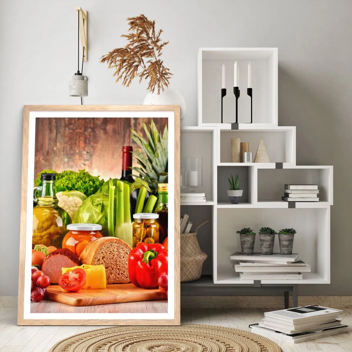 Plakat i ramme af lyst egetræ - Røget, ristet, marineret - 61x91 cm