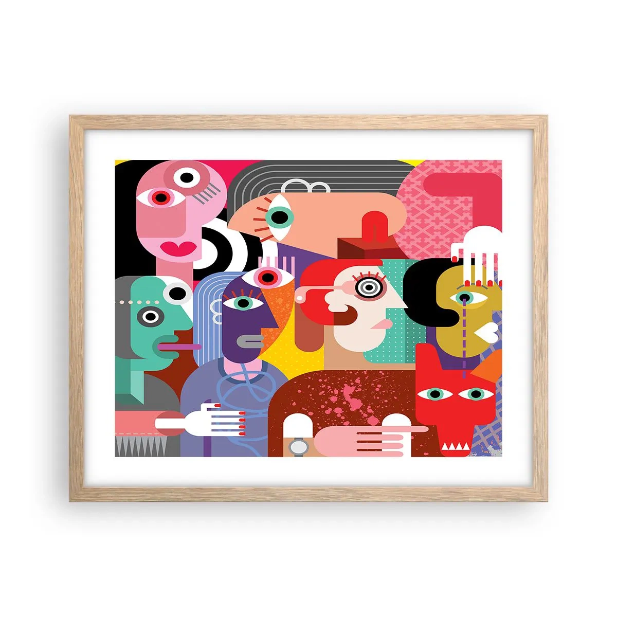 Plakat i ramme af lyst egetræ - Vi fra hr. Picasso - 50x40 cm