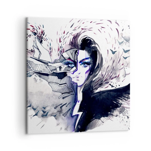 Lærredstryk - Billede på lærred - Dæmonisk og smuk - 50x50 cm