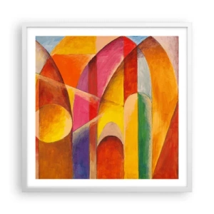 Plakat i hvid ramme - Solens katedral - 60x60 cm