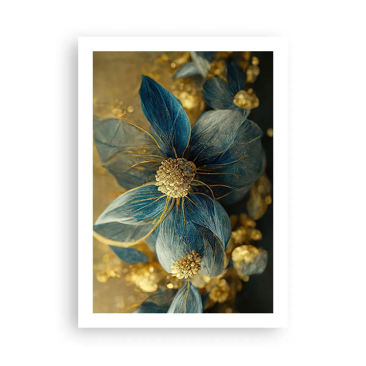 Plakat - Blomstre med guld - 50x70 cm