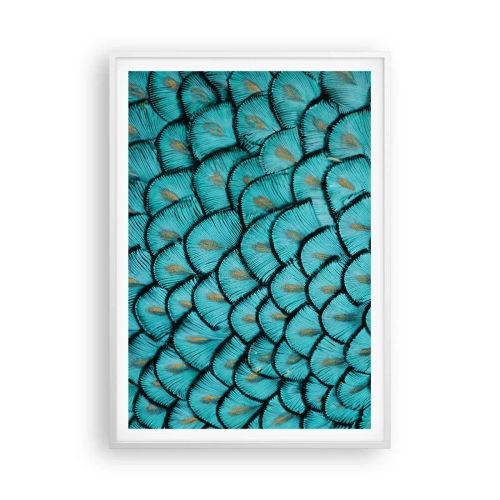 Plakat i hvid ramme - Den store fjer-galla - 70x100 cm