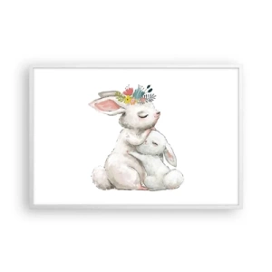 Plakat i hvid ramme - Der er intet sted som hos mor - 91x61 cm