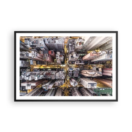 Plakat i sort ramme - Hilsner fra Hong Kong - 91x61 cm