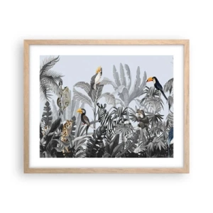 Plakat i ramme af lyst egetræ - En afrikansk fabel - 50x40 cm