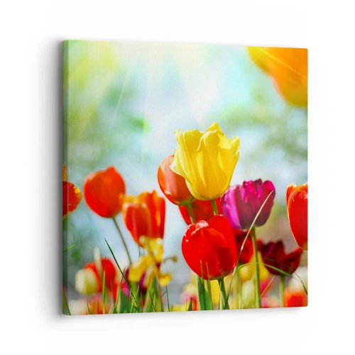 Lærredstryk - Billede på lærred - Alle solens farver - 30x30 cm