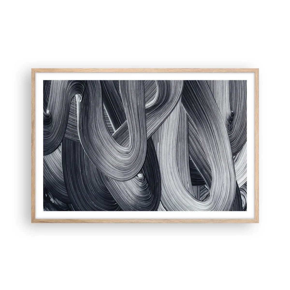 Plakat i ramme af lyst egetræ - Virkelighedens flygtighed - 91x61 cm