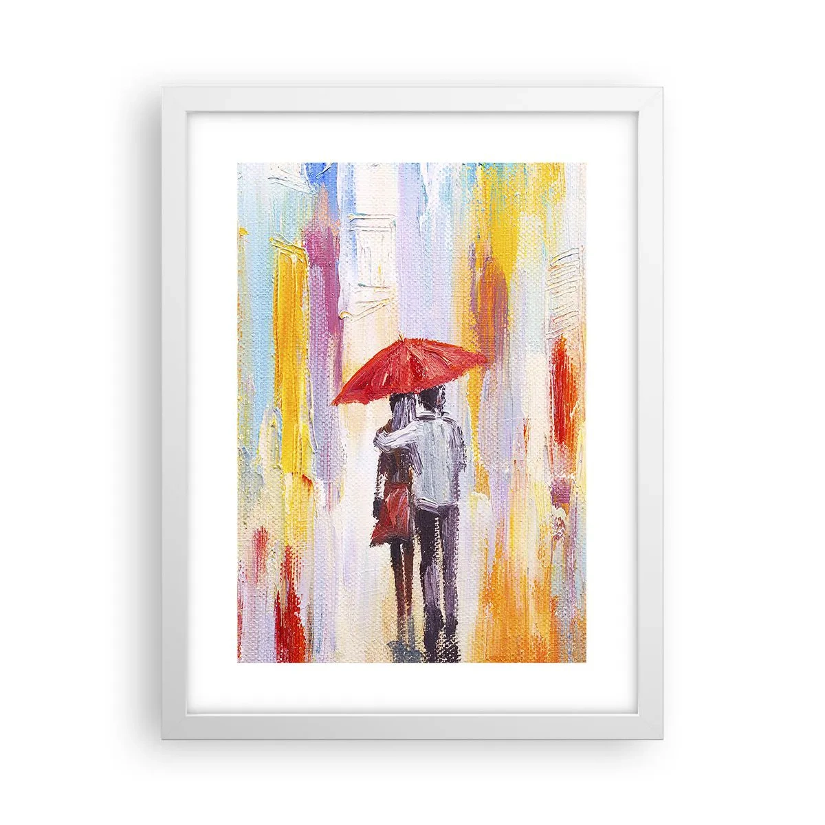 Plakat i hvid ramme - Lad det regne  mere - 30x40 cm