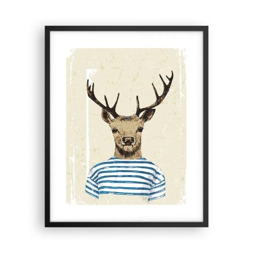 Plakat i sort ramme - Fordi jeg kan lide stribede skjorter! - 40x50 cm