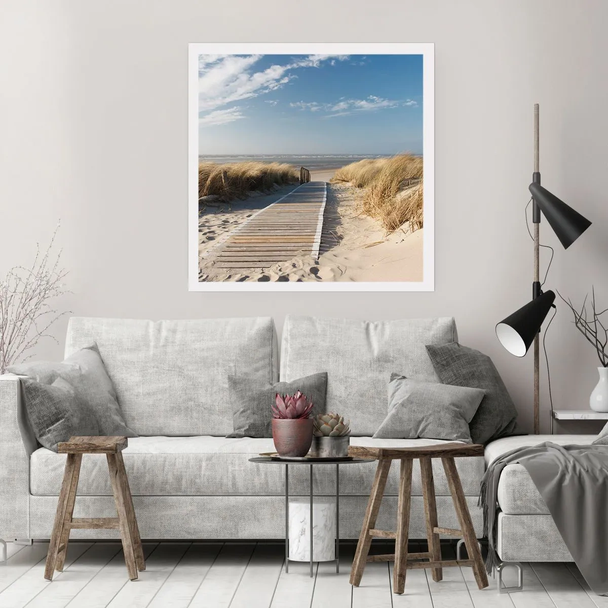 Plakat - Bag klitten, i græssets summen - 60x60 cm