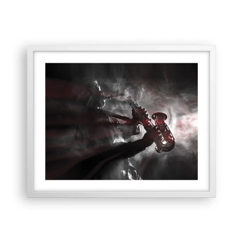 Plakat i hvid ramme - I jazzens dampe - 50x40 cm