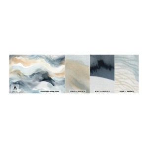 Prøve Fototapet Premium Canvas - Abstraktion af sne og tåge - Stykke, Akvarel, Minimalisme - 100x30 cm
