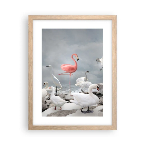 Plakat i ramme af lyst egetræ - Hvor kommer jeg fra? - 30x40 cm