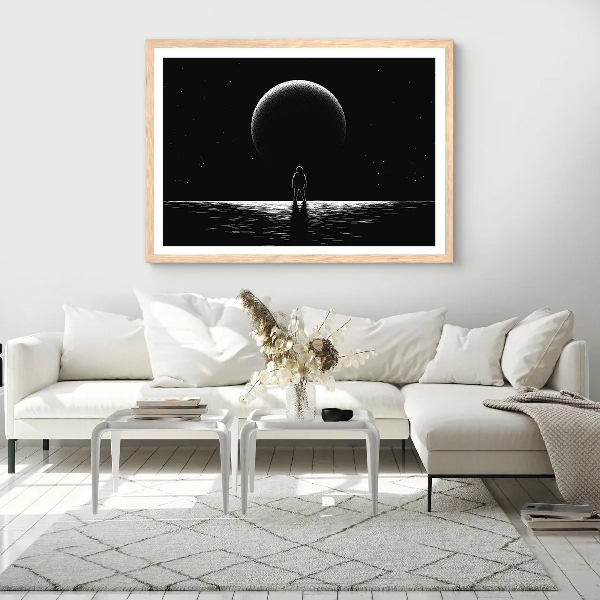 Plakat i ramme af lyst egetræ - Ansigt til ansigt - 40x30 cm