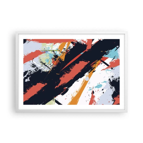 Plakat i hvid ramme - Dynamisk sammensætning - 70x50 cm
