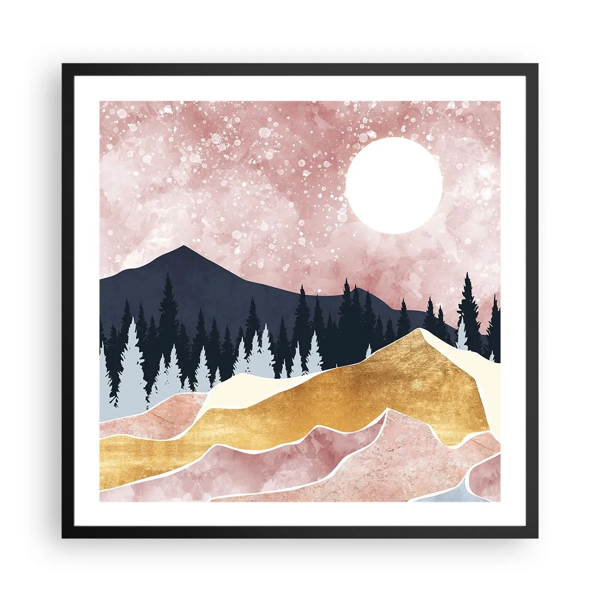 Plakat i sort ramme - Nattevagt - 60x60 cm