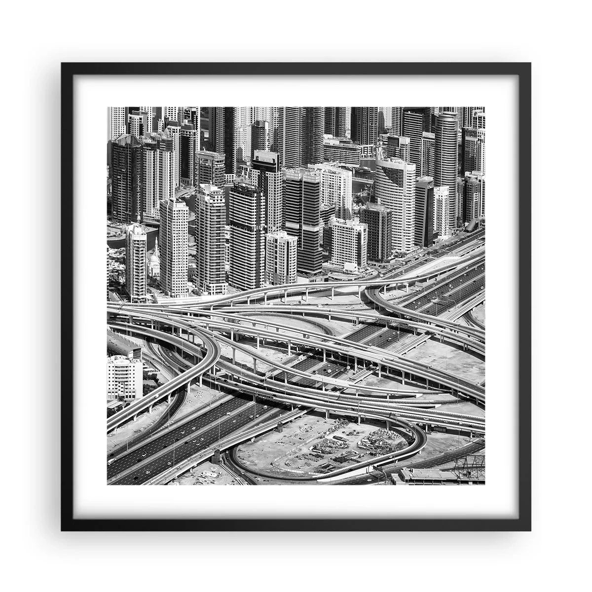 Plakat i sort ramme - Dubai - den umulige by - 50x50 cm