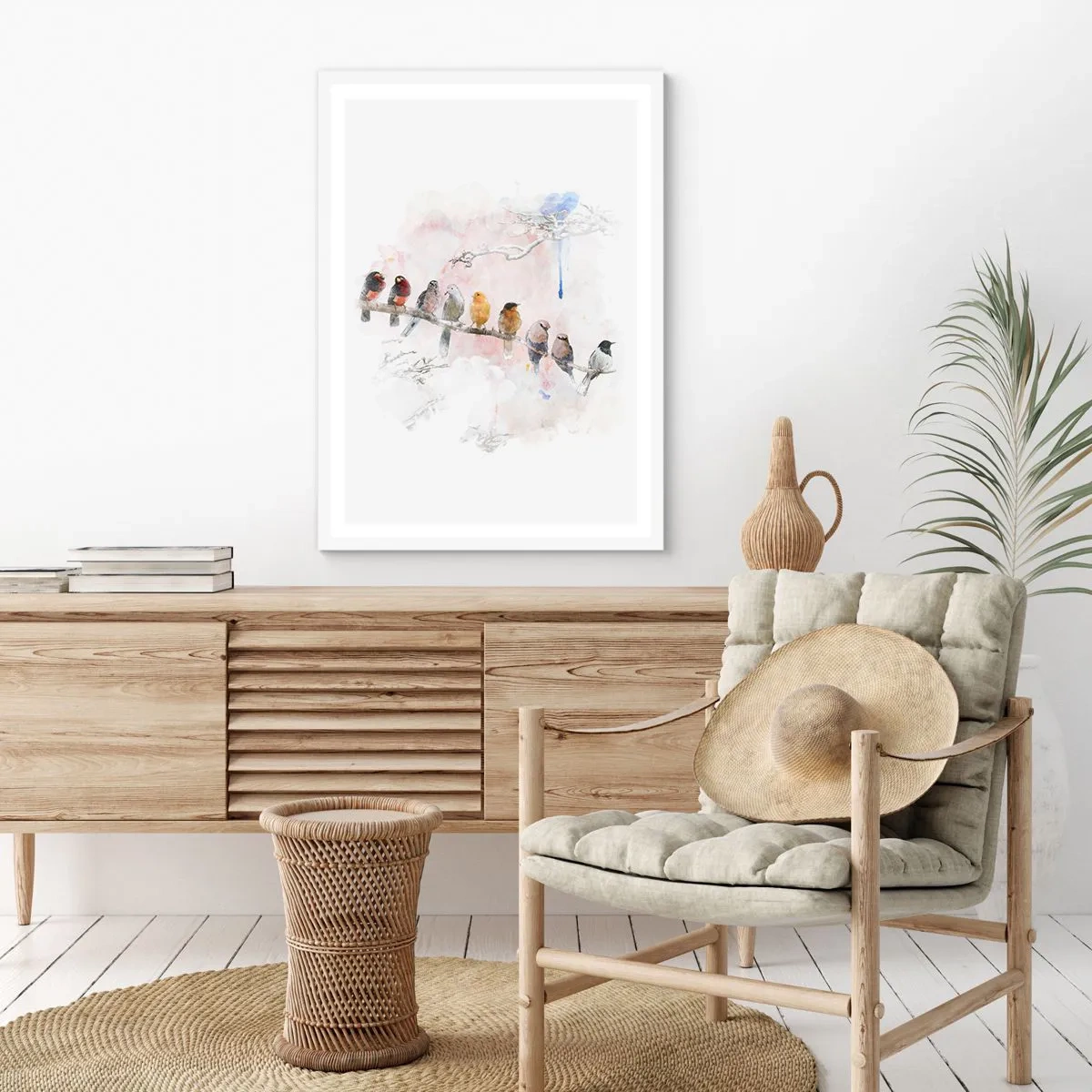 Plakat i hvid ramme - Møde med vinger - 30x40 cm