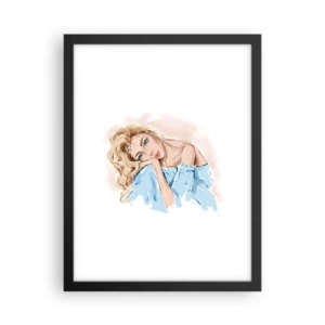 Plakat i sort ramme - Drømmende i blåt - 30x40 cm