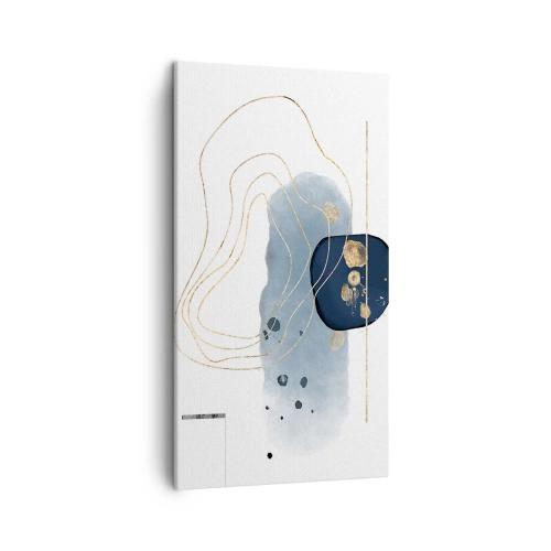 Lærredstryk - Billede på lærred - Blå-gylden fantasi - 45x80 cm