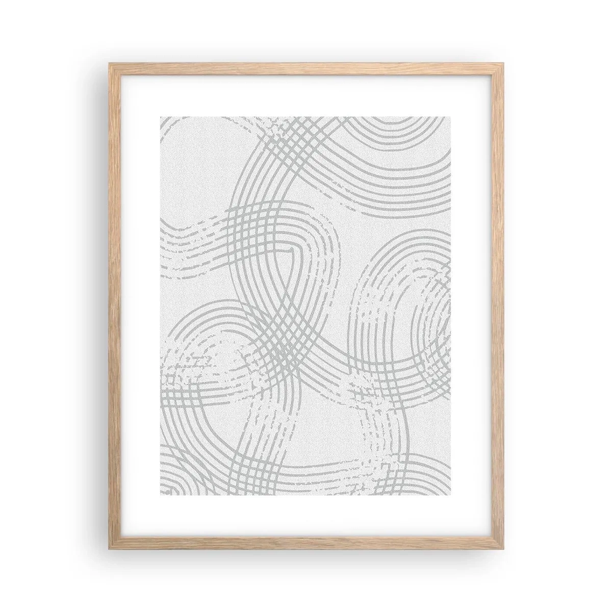 Plakat i ramme af lyst egetræ - Der er ingen lige vej - 40x50 cm