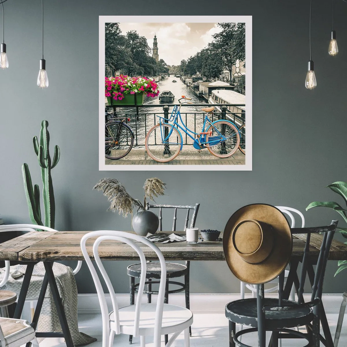 Plakat - Farverne i Amsterdams gader - 30x30 cm