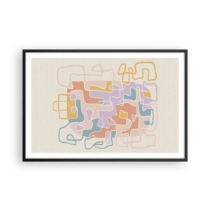 Plakat i sort ramme - Labyrint - et glædeligt eventyr - 91x61 cm