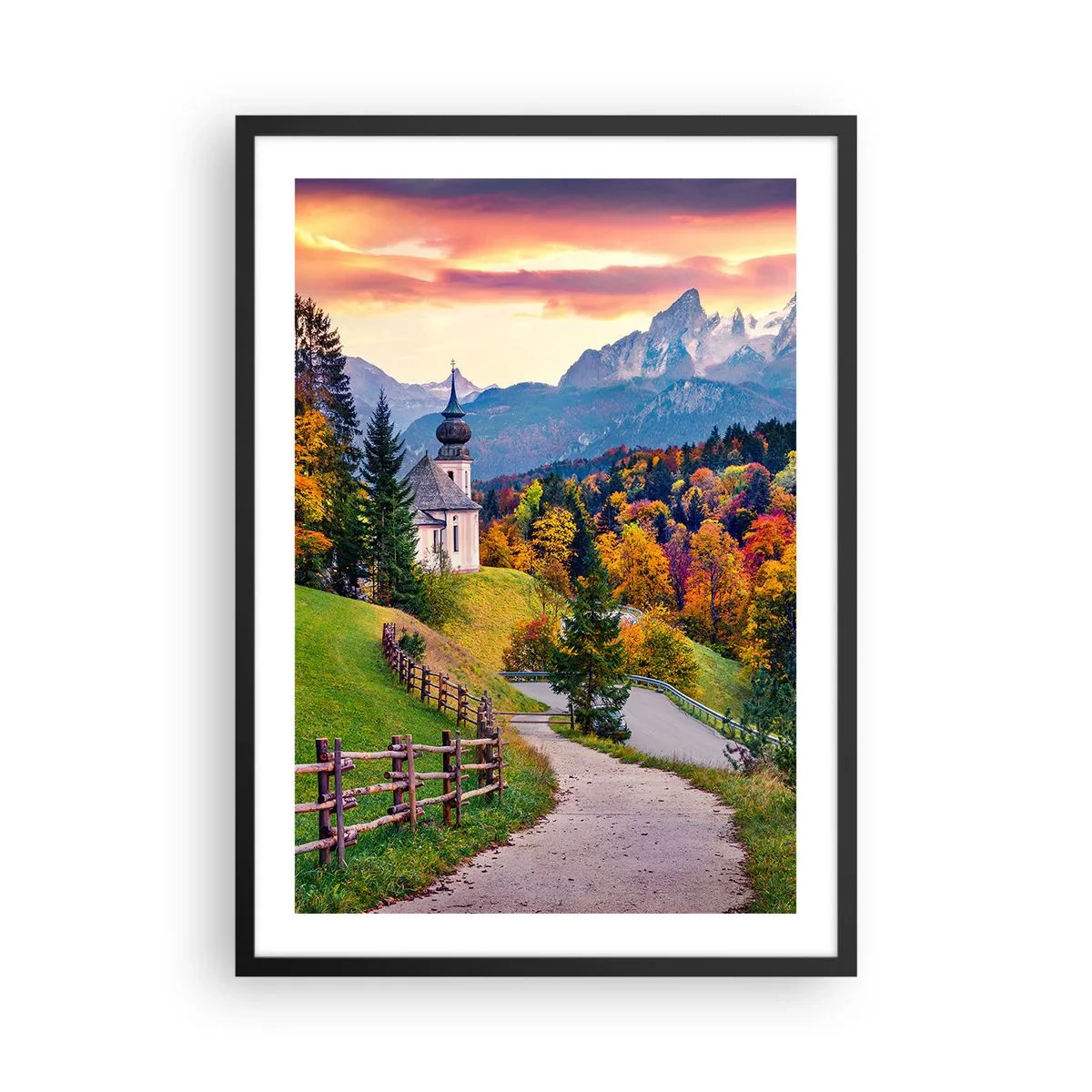 Plakat i sort ramme - Landskab som maleri - 50x70 cm