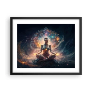 Plakat i sort ramme - Flow af god energi - 50x40 cm