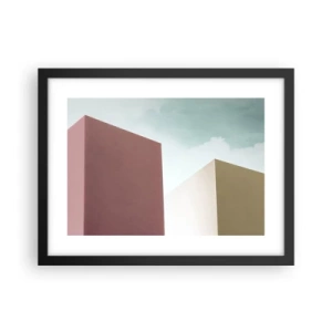 Plakat i sort ramme - Geometri af en solrig sommer - 40x30 cm