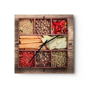 Vægur, Uret - Orden af former, duftbuket af aromaer - 40x40 cm