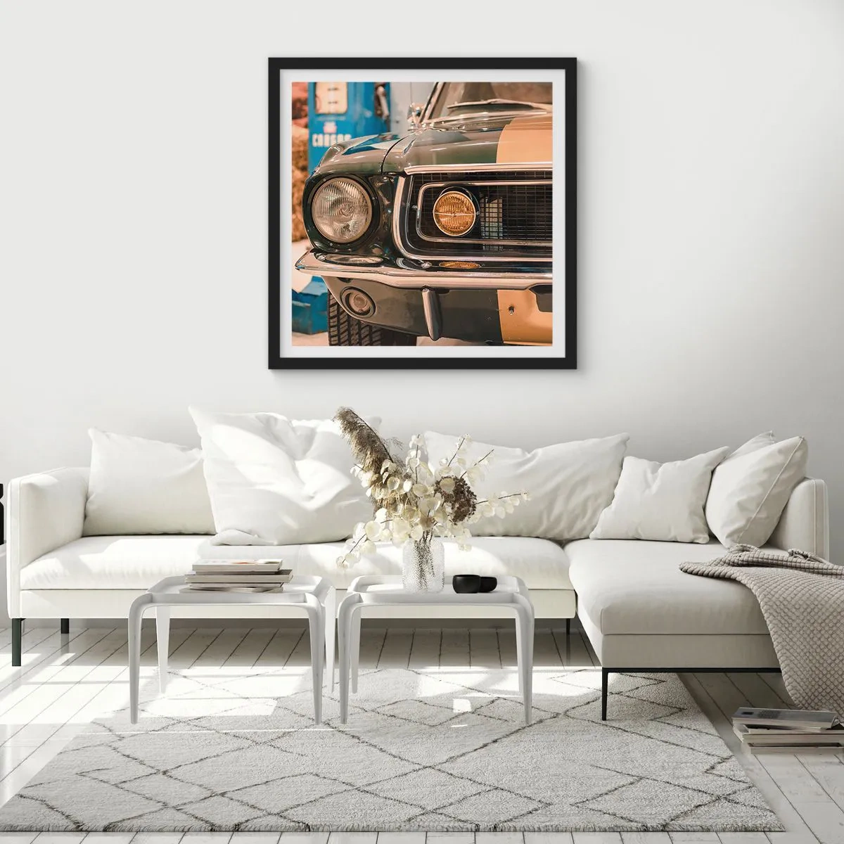 Plakat i sort ramme - Møde med en legende - 30x30 cm