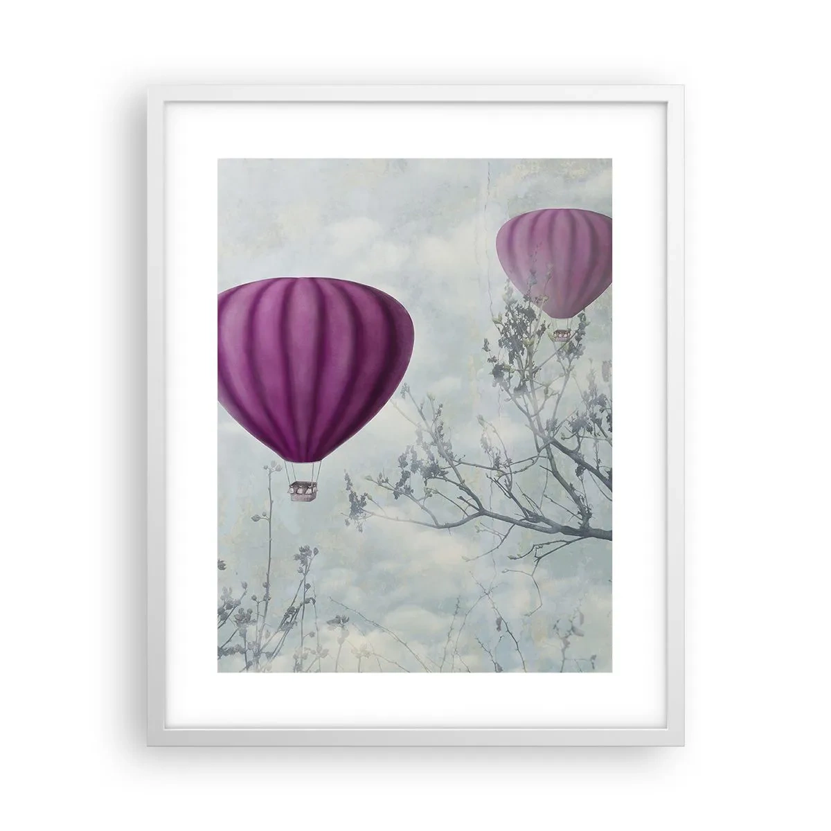 Plakat i hvid ramme - Som skibe på himlen - 40x50 cm