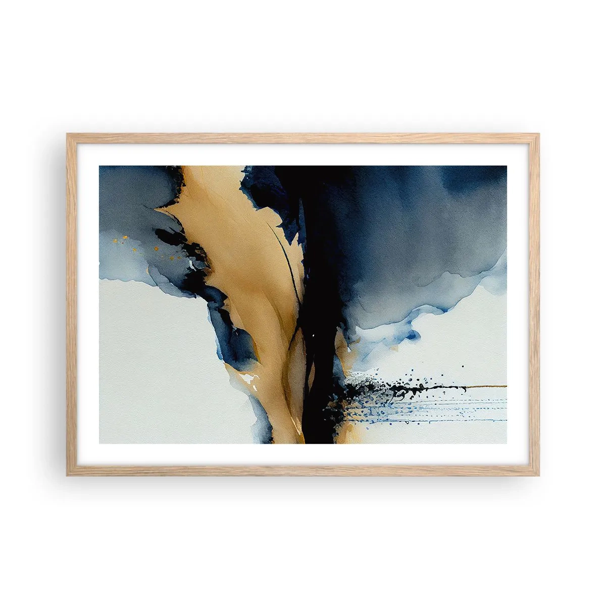 Plakat i ramme af lyst egetræ - Bag sløret - 70x50 cm