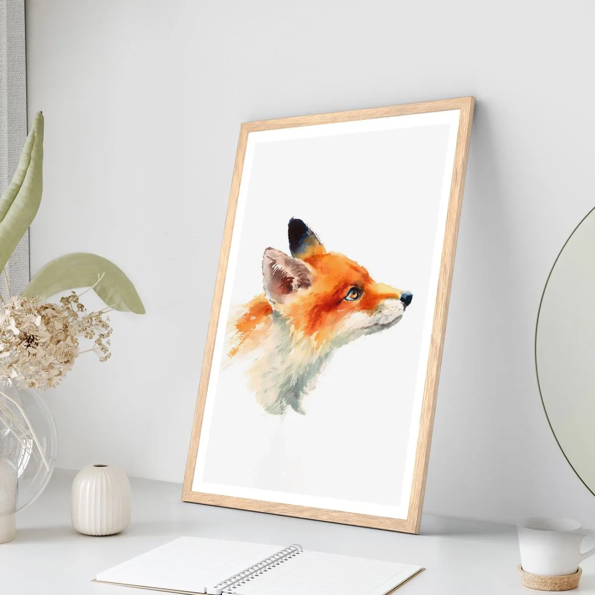 Plakat i ramme af lyst egetræ - Man kan aldrig være for forsigtig - 40x50 cm