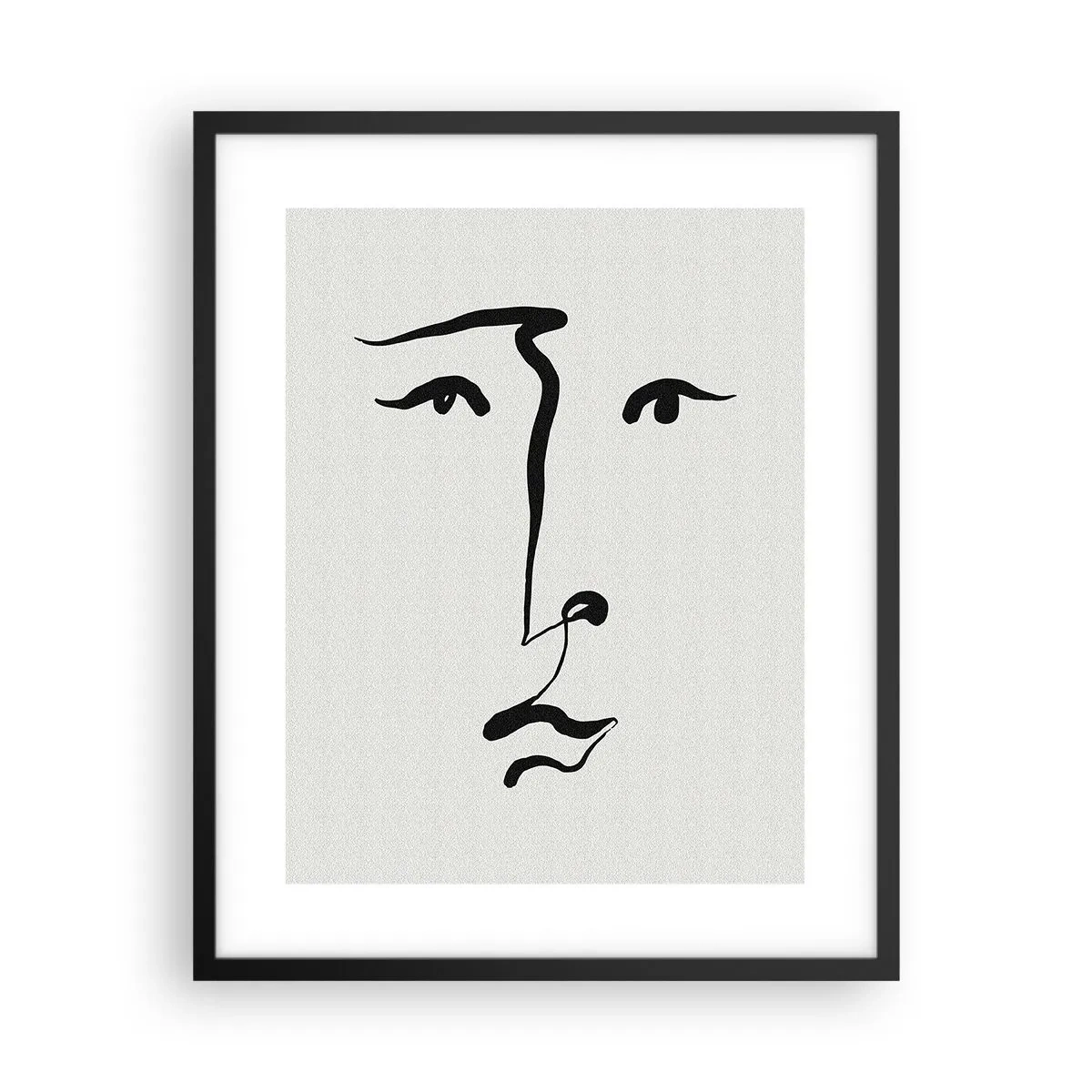 Plakat i sort ramme - Portræt i én linje - 40x50 cm