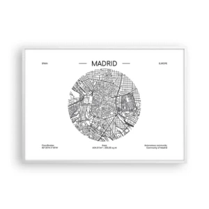 Plakat i hvid ramme - Madrids anatomi - 100x70 cm