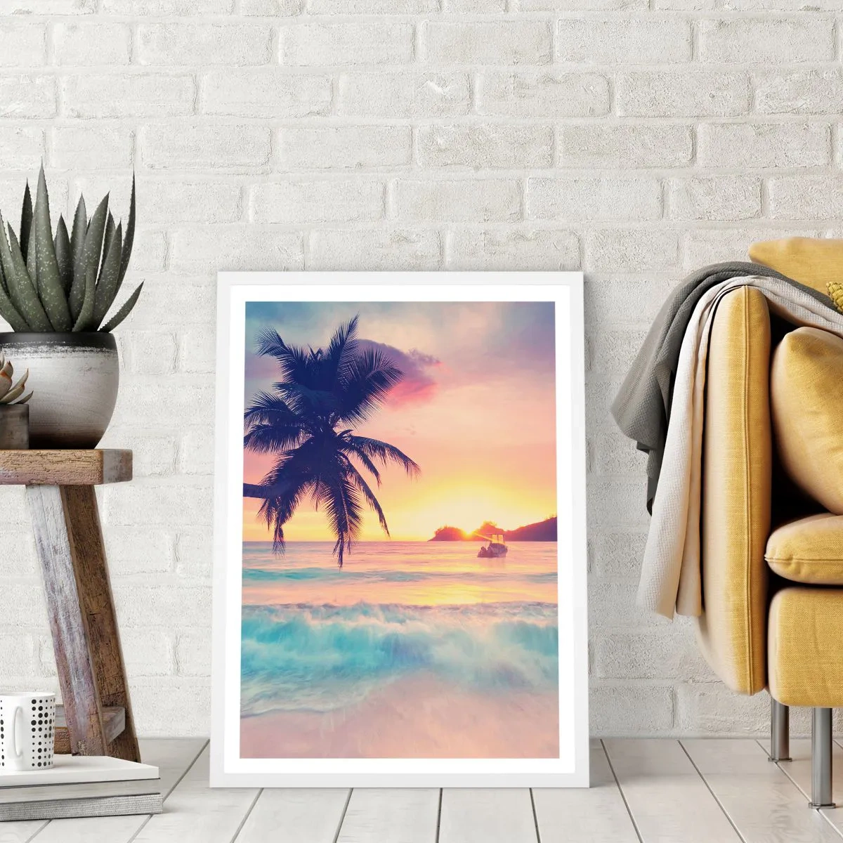 Plakat i hvid ramme - En aften i bugten - 70x100 cm