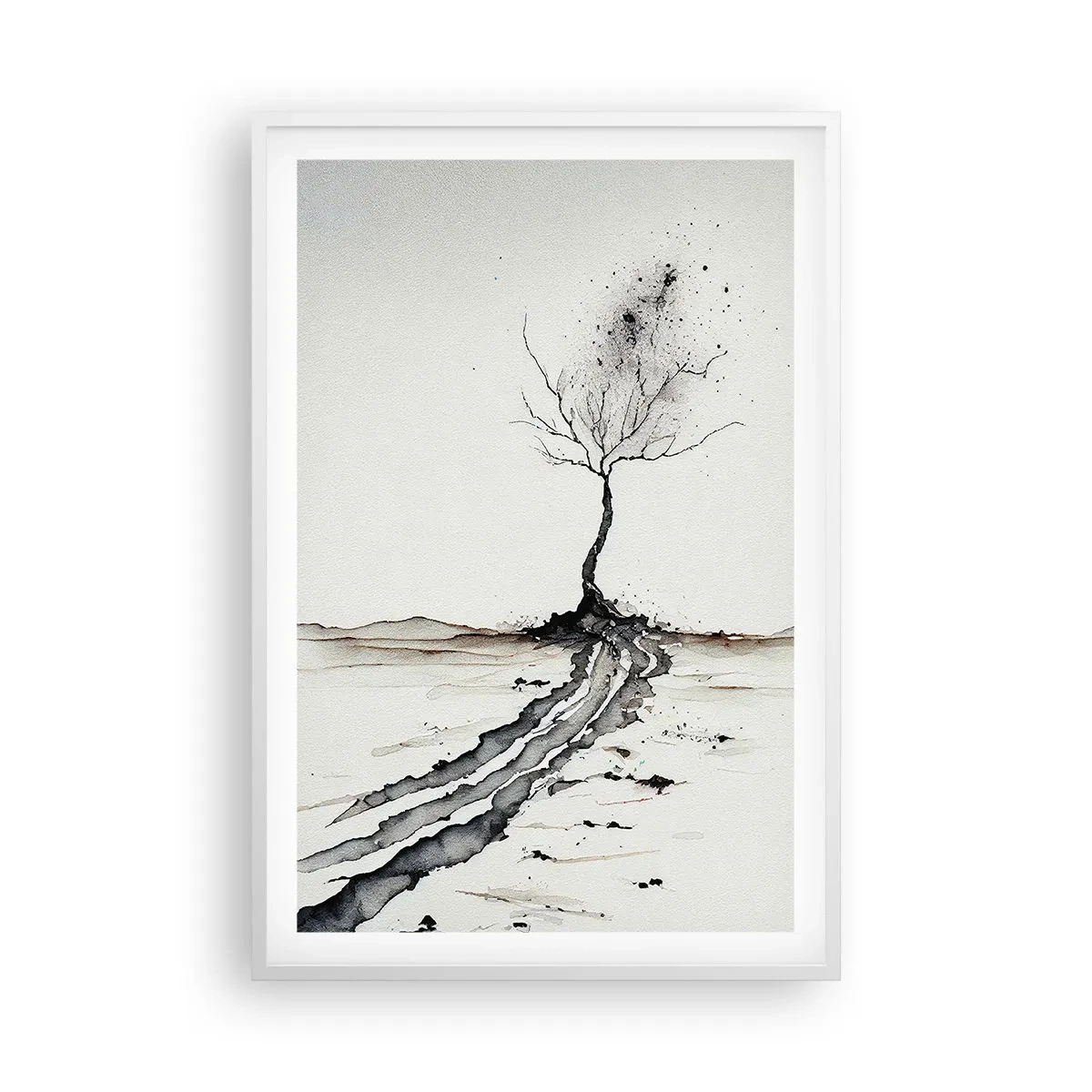 Plakat i hvid ramme - Vinterens melankoli - 61x91 cm