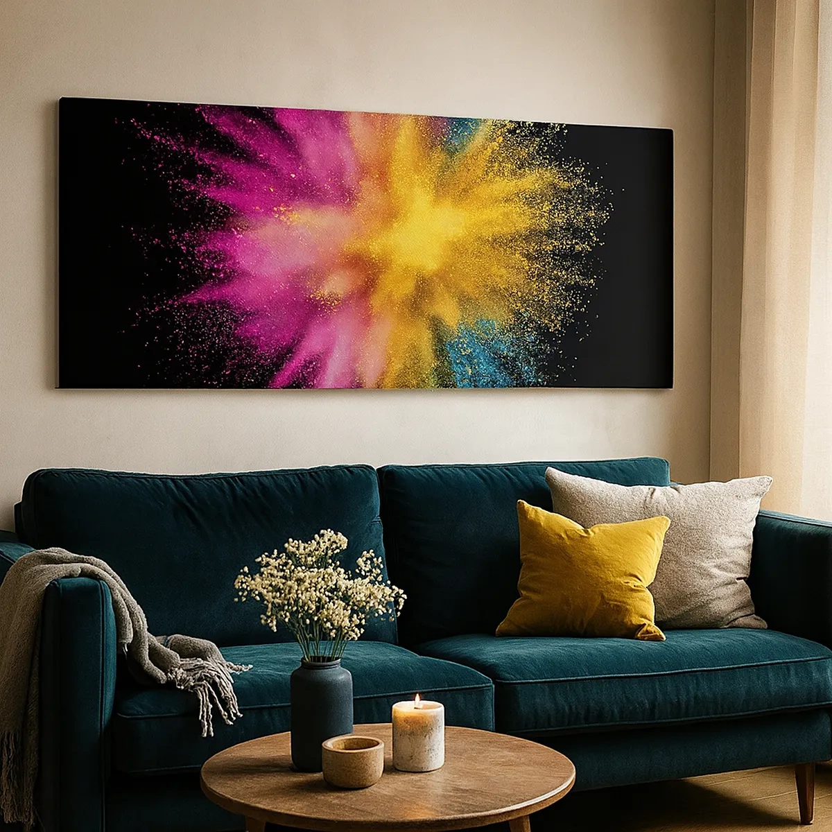 Lærredstryk - Billede på lærred - Farvernes fødsel  - 30x30 cm