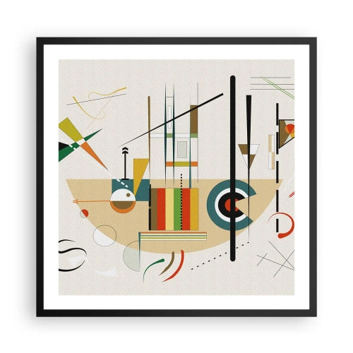 Plakat i sort ramme - Og verden griner - 60x60 cm