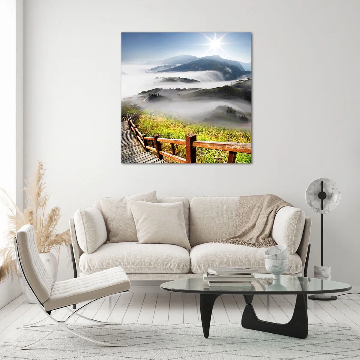 Billede på glas - Vævet mod blænding og tåge - 70x70 cm