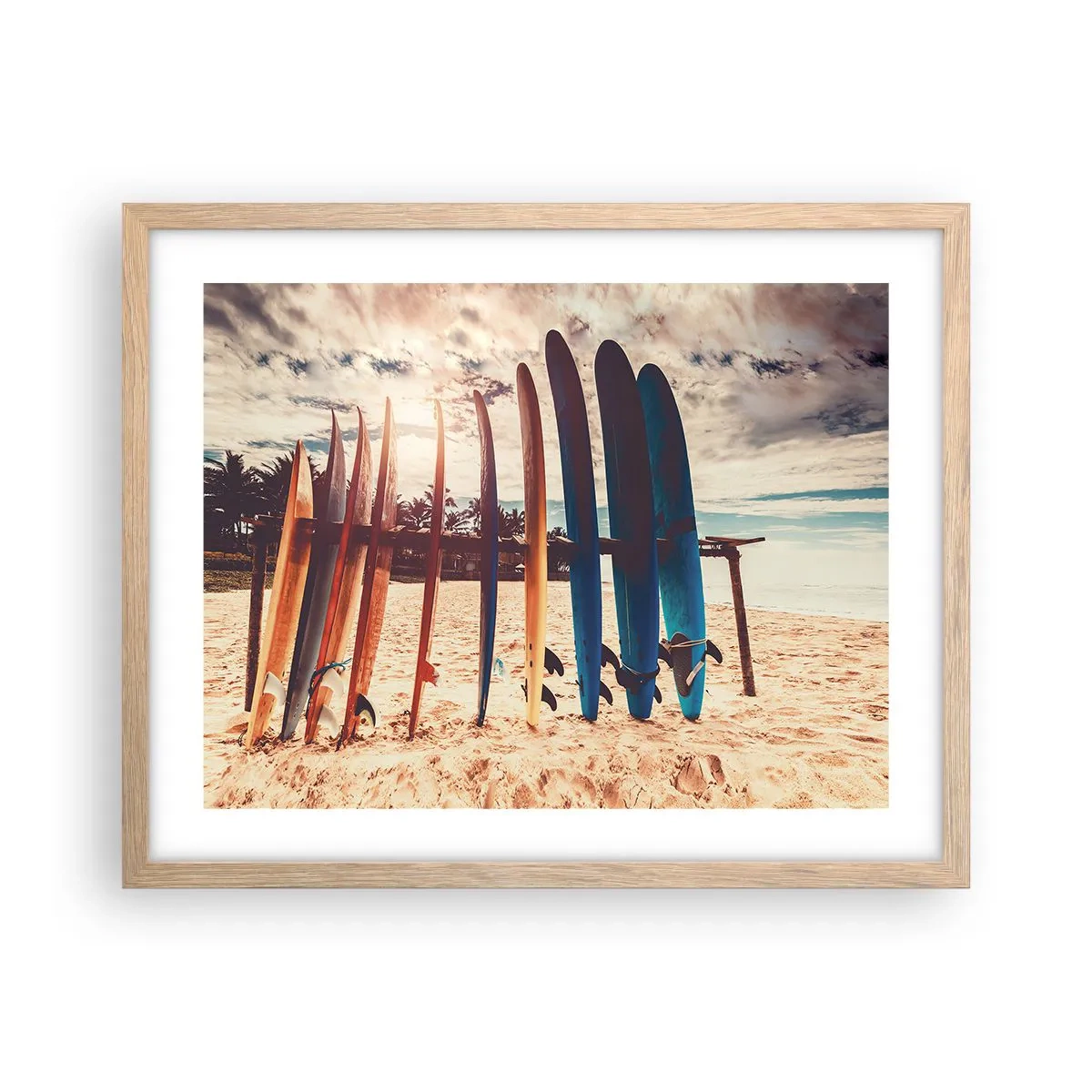 Plakat i ramme af lyst egetræ - Godnat, indtil i morgen - 50x40 cm