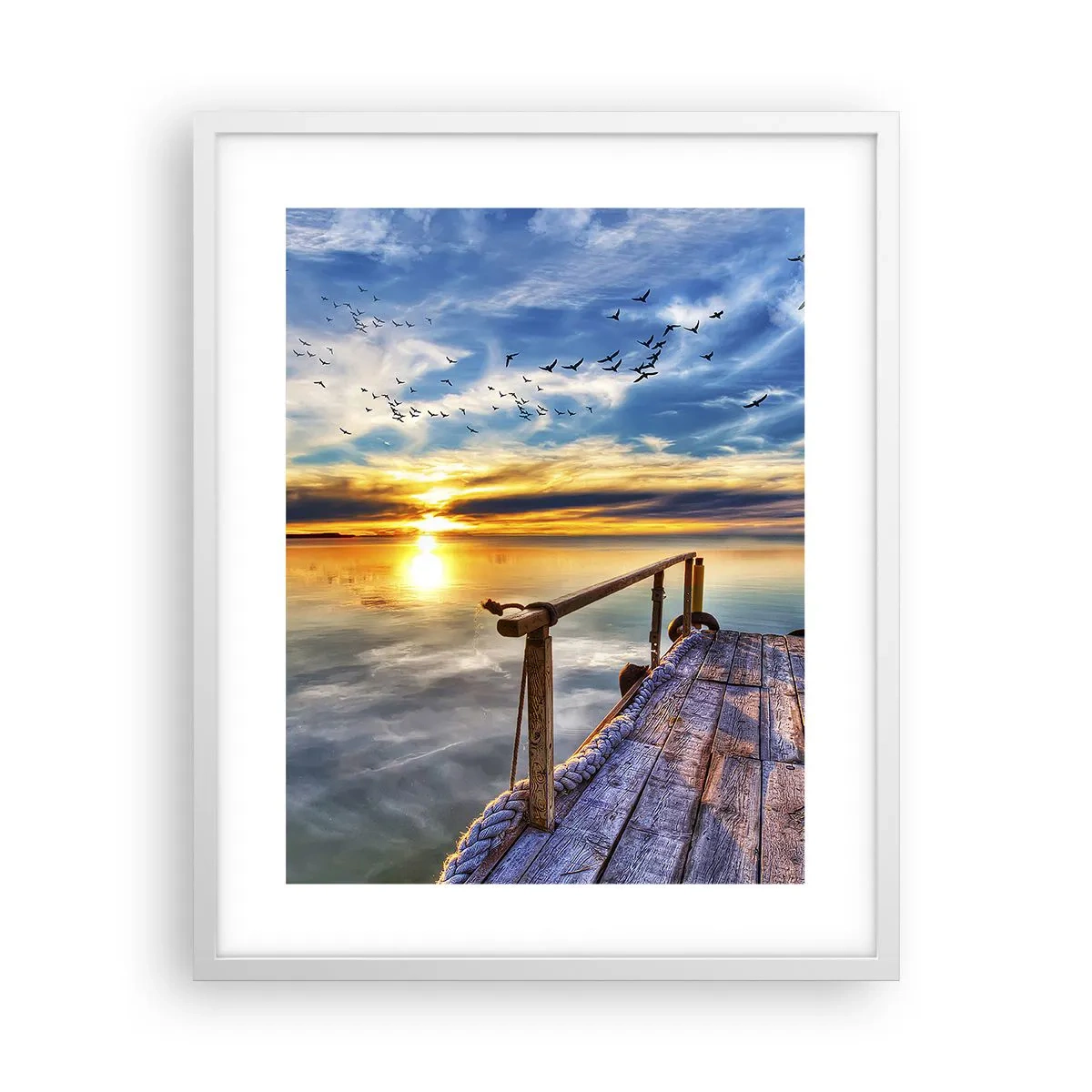 Plakat i hvid ramme - Vinden går til ro - 40x50 cm