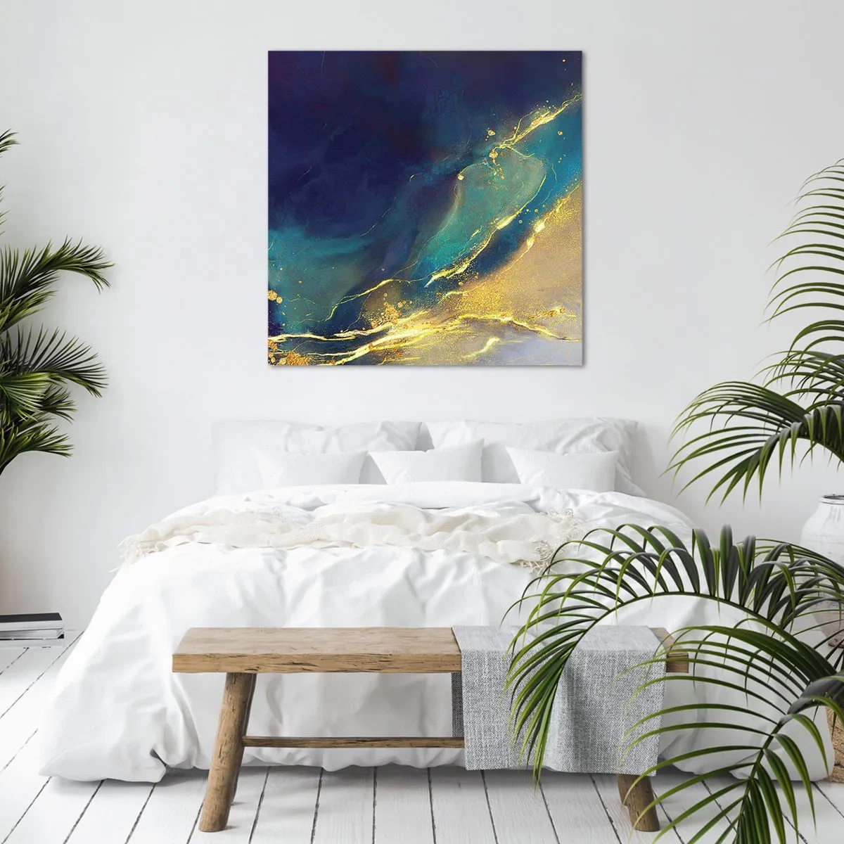 Lærredstryk - Billede på lærred - Gylden marsk - 50x50 cm