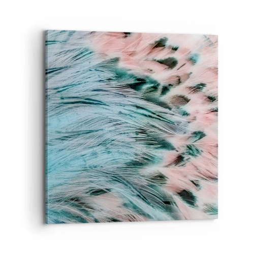 Lærredstryk - Billede på lærred - Safir lyserød fnug - 70x70 cm