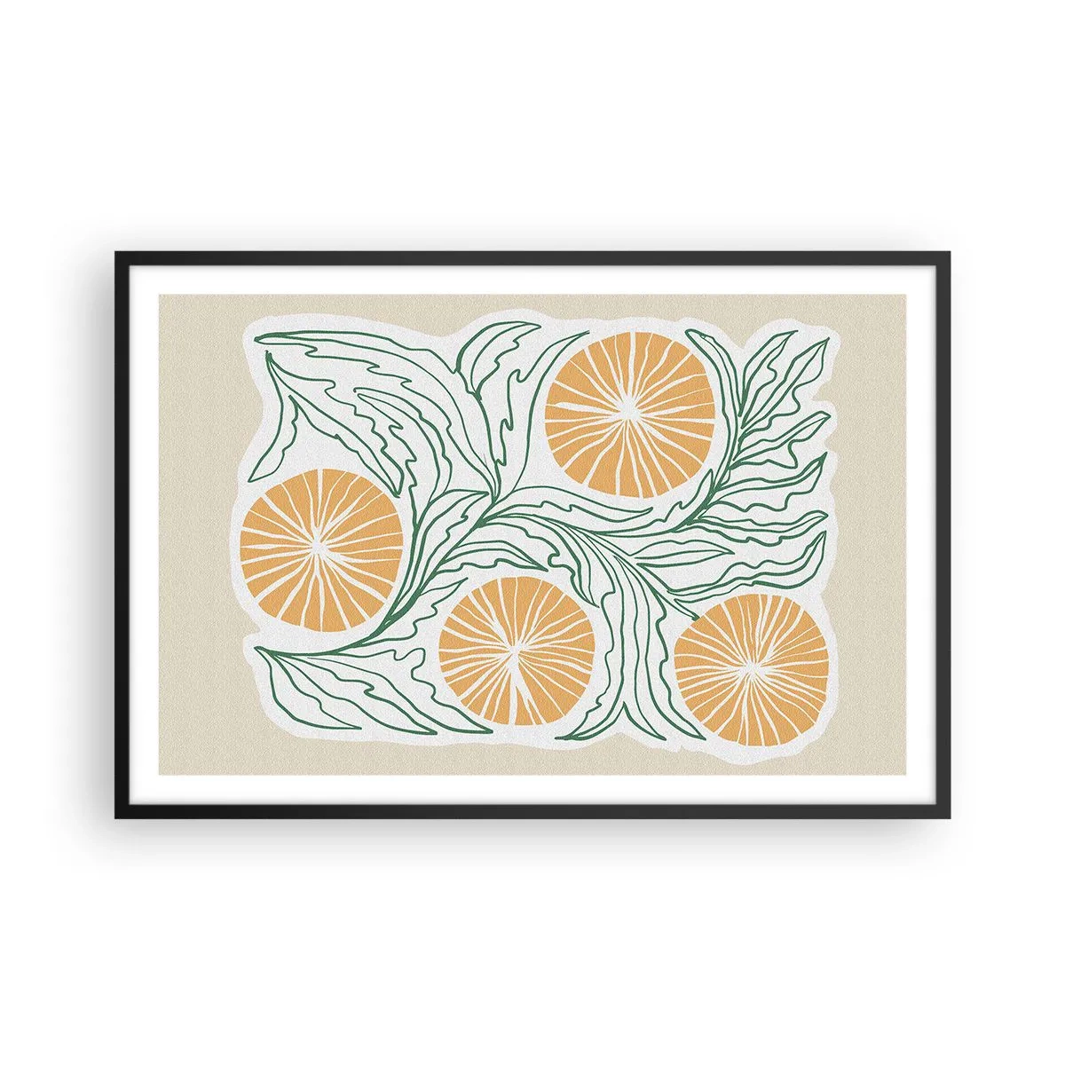 Plakat i sort ramme - Etnisk med et strejf af abstraktion - 91x61 cm